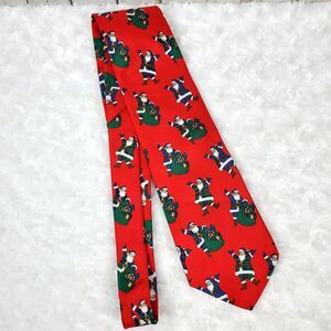 Van Heusen Santa Holiday Silk Tie Red